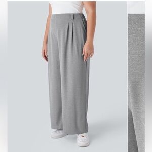 NWT Halara Flex High Waisted Pocket Wide Leg Waffle Work Pants in Gray 2X